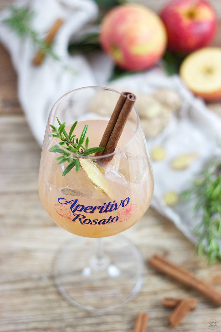 Apfel Ingwer Aperitivo mit Ramazzotti Aperitivo Rosato - Sweets &amp; Lifestyle