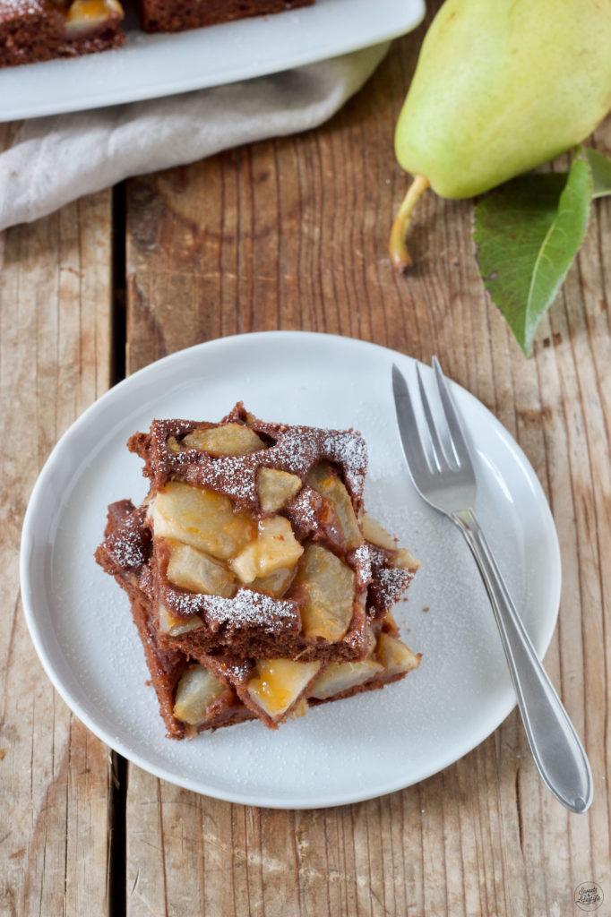 Schoko-Birnen-Kuchen vom Blech